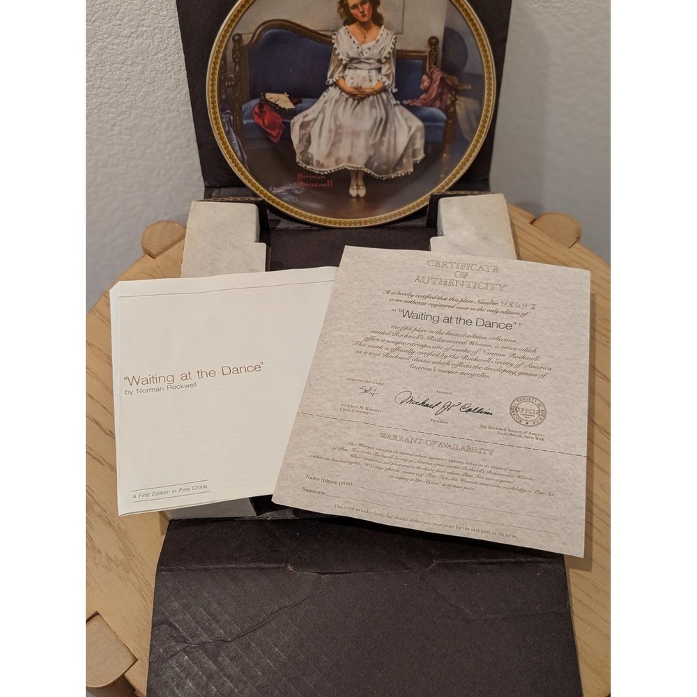 Norman Rockwell "Waiting at the Dance" Heritage Collection COA - Picture 3 of 5